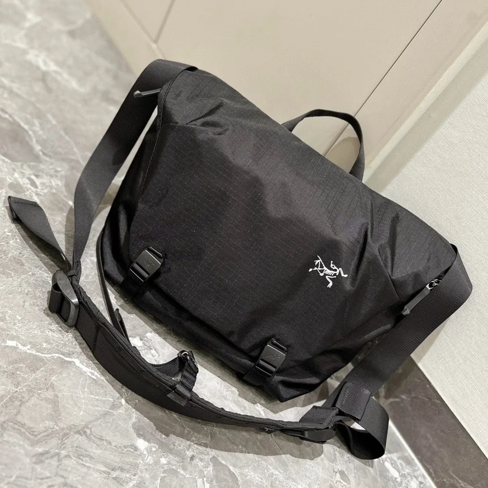 Arc'teryx Black Tactical Messenger Bag with White Logo